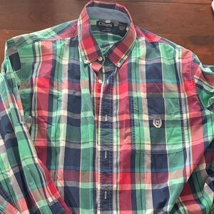 Chaps Red and Green Plaid Men's Shirt